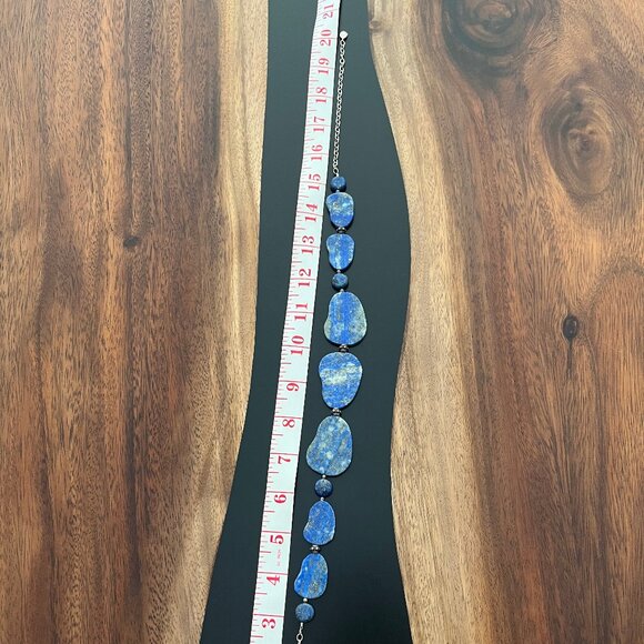 Barse Sterling Silver and Lapis Gemstone Statement Necklace - Picture 4 of 6